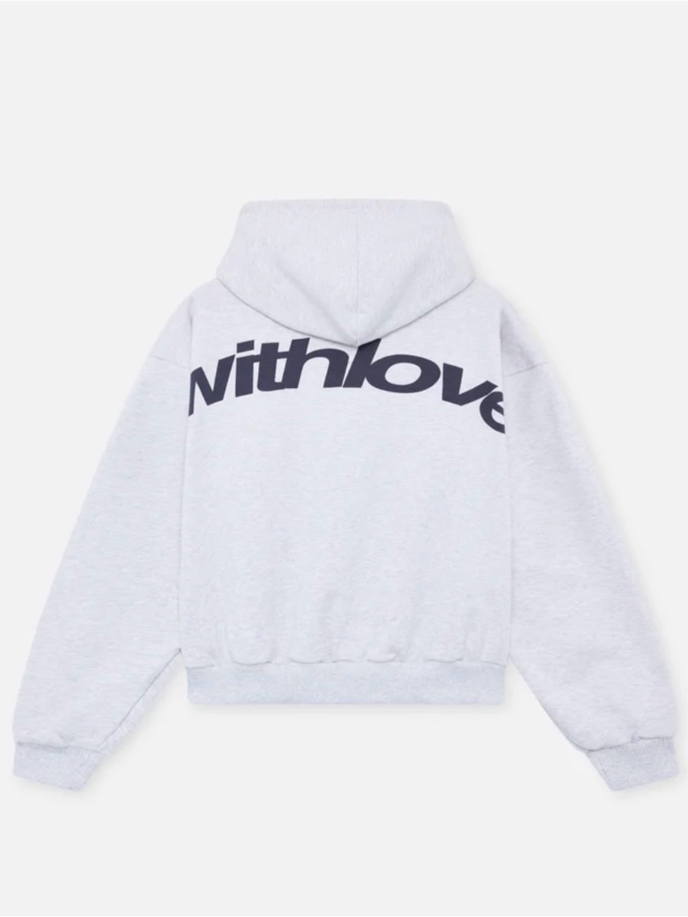 Withlove Oversized Light Gray Logo Hoodie